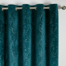 Divante Avery Teal Velvet Eyelet Curtains 229cm - Size: W 229 x D 229cm - Wilko - thumbnail 5