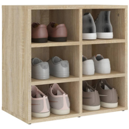 vidaXL 6 Shelf Sonoma Oak Shoe Cabinet - Size: 50 x 52.5 x 30cm - Brown - Wilko - thumbnail 4