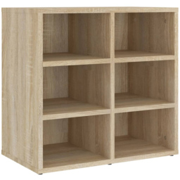 vidaXL 6 Shelf Sonoma Oak Shoe Cabinet - Size: 50 x 52.5 x 30cm - Brown - Wilko - thumbnail 3