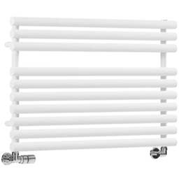 Terma Rolo Towel 2002BTU White Heated Towel Rail 590 x 900mm - Size: 59 x 90 x 12.7cm - Wilko