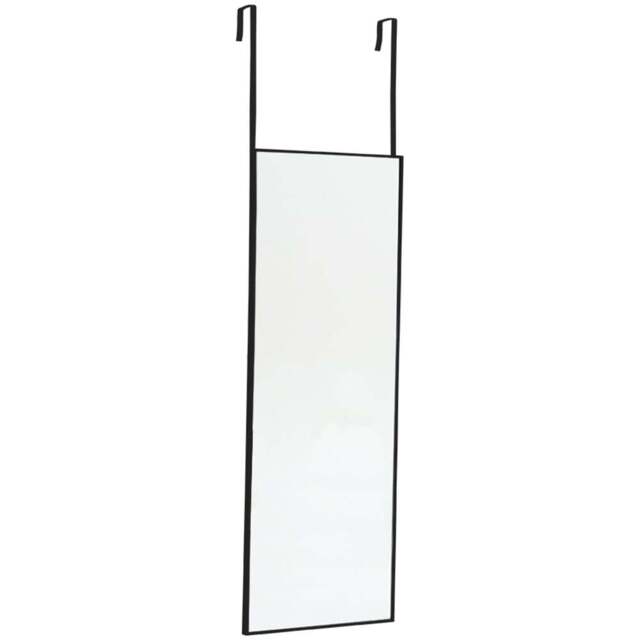 Living and Home Black Frame Over Door Full Length Mirror 28 x 78cm - Size: 78 x 28cm - Wilko - image 1
