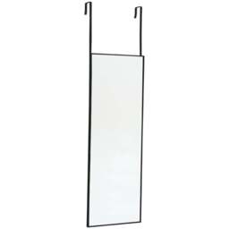 Living and Home Black Frame Over Door Full Length Mirror 28 x 78cm - Size: 78 x 28cm - Wilko - thumbnail 1
