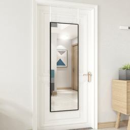 Living and Home Black Frame Over Door Full Length Mirror 28 x 78cm - Size: 78 x 28cm - Wilko - thumbnail 6