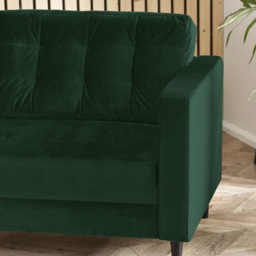 Furniturebox Josie 3 Seater Emerald Green Velvet Sofa - Wilko - thumbnail 3
