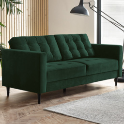 Furniturebox Josie 3 Seater Emerald Green Velvet Sofa - Wilko - thumbnail 1