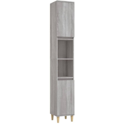 vidaXL 2 Door Grey Wood Bathroom Cabinet - Size: 190 x 30 x 30cm - Wilko - thumbnail 3