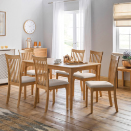 Julian Bowen Ibsen Set of 2 Light Oak Dining Chair - Wood - Wilko - thumbnail 7