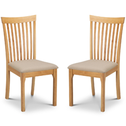 Julian Bowen Ibsen Set of 2 Light Oak Dining Chair - Wood - Wilko - thumbnail 3
