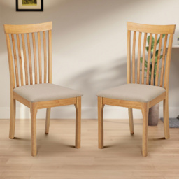 Julian Bowen Ibsen Set of 2 Light Oak Dining Chair - Wood - Wilko