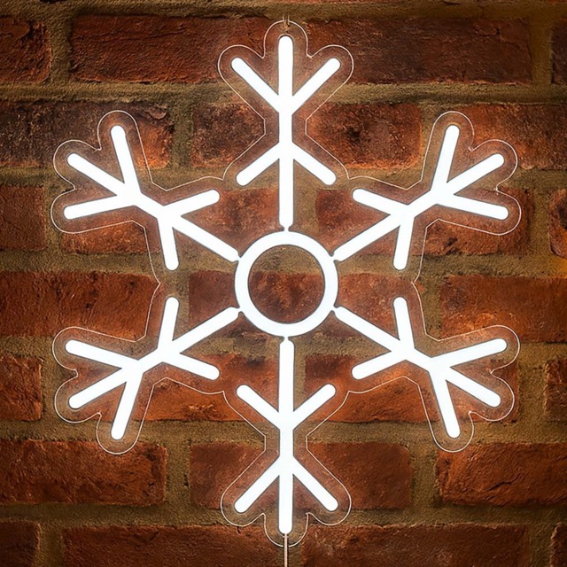 Xmas Haus Neon LED Snowflake 36 x 32cm - Size: 360 x 320 x 20cm - Multi - Wilko - image 1