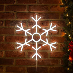Xmas Haus Neon LED Snowflake 36 x 32cm - Size: 360 x 320 x 20cm - Multi - Wilko - thumbnail 4