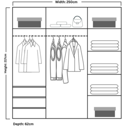 Sliding Wardrobes 4U Etna 3 Door Black Full Mirrored Wardrobe 250cm - Wilko - thumbnail 5