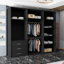 Sliding Wardrobes 4U Etna 3 Door Black Full Mirrored Wardrobe 250cm - Wilko - thumbnail 3