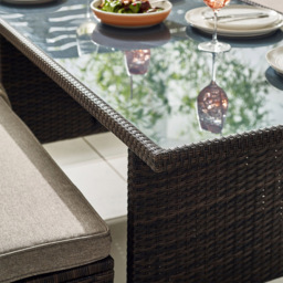 Furniturebox Sierra Rattan 9 Seater Garden Dining Set Brown - Wilko - thumbnail 5