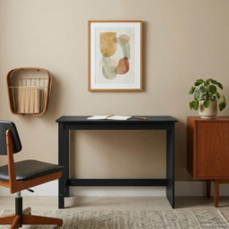 vidaXL Minimalist Compact Pine Wood Desk Black - Size: 75 x 112 x 50cm - Wilko - thumbnail 7