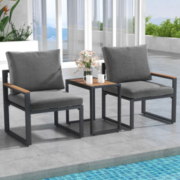 Costway 2 Seater Grey Patio Furniture Set with Cushions - Wilko - thumbnail 1