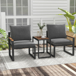 Costway 2 Seater Grey Patio Furniture Set with Cushions - Wilko - thumbnail 5