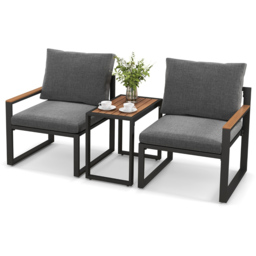 Costway 2 Seater Grey Patio Furniture Set with Cushions - Wilko - thumbnail 4