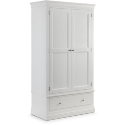 Julian Bowen Clermont 2 Door Single Drawer Surf White Wardrobe - Size: 2 Door, Single Drawer - Wilko - thumbnail 3