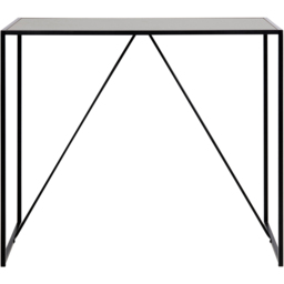 Florence Seaford Black Ash Top Metal Bar Table - Size: 105 x 120 x 60cm - Wilko - thumbnail 4