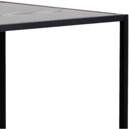 Florence Seaford Black Ash Top Metal Bar Table - Size: 105 x 120 x 60cm - Wilko - thumbnail 5