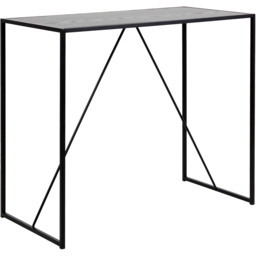 Florence Seaford Black Ash Top Metal Bar Table - Size: 105 x 120 x 60cm - Wilko - thumbnail 3