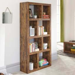 GFW Jakarta Multi Shelf Mango Yellow Tall Open Bookshelf - Size: 8 Shelf - Brown - Wilko