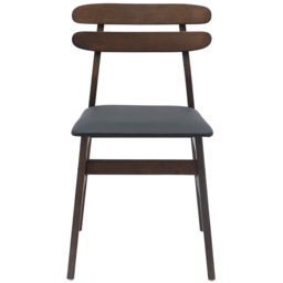 vidaXL Set of 2 Light Brown and Black Rubberwood Rectilinear Vintage Dining Chairs - Wilko - thumbnail 4