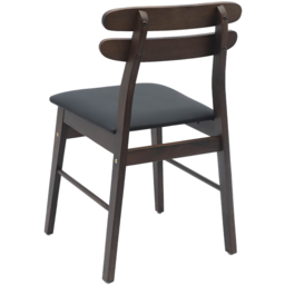 vidaXL Set of 2 Light Brown and Black Rubberwood Rectilinear Vintage Dining Chairs - Wilko - thumbnail 5