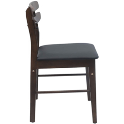 vidaXL Set of 2 Light Brown and Black Rubberwood Rectilinear Vintage Dining Chairs - Wilko - thumbnail 7