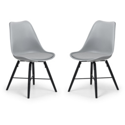 Julian Bowen Kari Set of 2 Grey and Black Dining Chair - Wilko - thumbnail 3