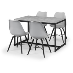 Julian Bowen Kari Set of 2 Grey and Black Dining Chair - Wilko - thumbnail 7