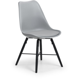 Julian Bowen Kari Set of 2 Grey and Black Dining Chair - Wilko - thumbnail 4