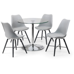 Julian Bowen Kari Set of 2 Grey and Black Dining Chair - Wilko - thumbnail 6