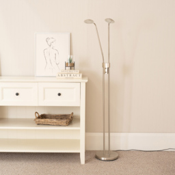 ValueLights Beata 2 Way Brushed Silver Dimmable LED Floor Lamp - Wilko - thumbnail 7