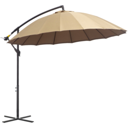 Outsunny Beige Crank Handle Cantilever Shanghai Parasol with Cross Base 3m - Cream - Wilko - thumbnail 1