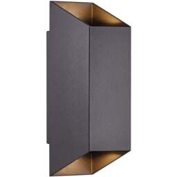 Nordlux Nico Square 22 Black Wall Light - Size: 23.5 x 8 x 23.5cm - Wilko