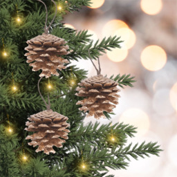 St Helens Gold Hanging Pinecones Ornaments 6 Pack - Size: 150 x 55 x 55cm - Wilko - thumbnail 3