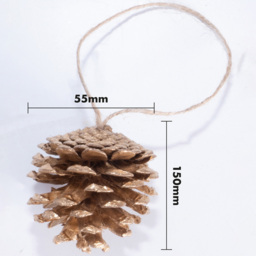 St Helens Gold Hanging Pinecones Ornaments 6 Pack - Size: 150 x 55 x 55cm - Wilko - thumbnail 6