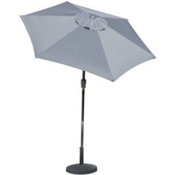 GardenKraft Charcoal 6 Ribs Crank and Tilt Parasol 2m - Grey - Wilko