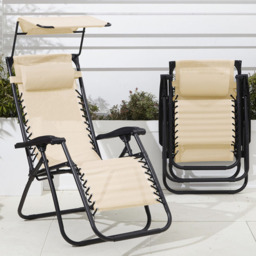 Neo Cream Zero Gravity Chairs and Table - Size: 1 Seater - Wilko - thumbnail 6