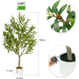 Olive Tree Indoor Artificial Plant 100cm - Size: 100 x 30 x 30cm - Green - MCC - Wilko - thumbnail 7