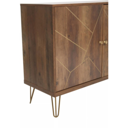 Interiors by Premier Flori 2 Door 3 Drawer Wood Veneer Sideboard - Size: 150 x 39 x 81cm - Brown - Wilko - thumbnail 7