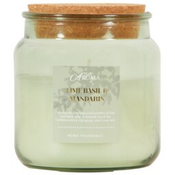 Lime, Basil and Mandarin Cork Candle - Multicolour - Wilko - thumbnail 1