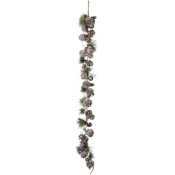 Silver Bauble And Pinecone LED Garland - Size: 100cm - Angel Whispers - Wilko - thumbnail 1