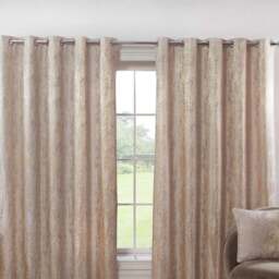Divante Agadir Champagne Jacquard Eyelet Curtains 229 x 229cm - Size: W 228 x D 228cm - Wilko - thumbnail 7