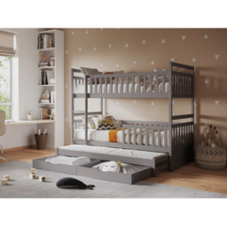 Flair Elvis Grey 2 Drawer Wooden Bunk Bed with Trundle - Size: Single - Wilko - thumbnail 4