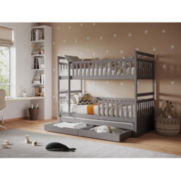 Flair Elvis Grey 2 Drawer Wooden Bunk Bed with Trundle - Size: Single - Wilko - thumbnail 3