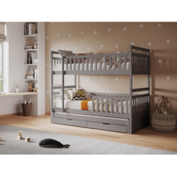 Flair Elvis Grey 2 Drawer Wooden Bunk Bed with Trundle - Size: Single - Wilko - thumbnail 5