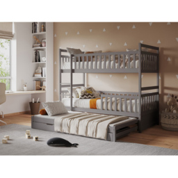 Flair Elvis Grey 2 Drawer Wooden Bunk Bed with Trundle - Size: Single - Wilko - thumbnail 7